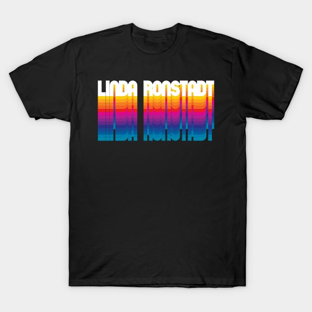 Retro Linda Proud Personalized Name Gift Retro Rainbow Style T-Shirt by Time Travel Style